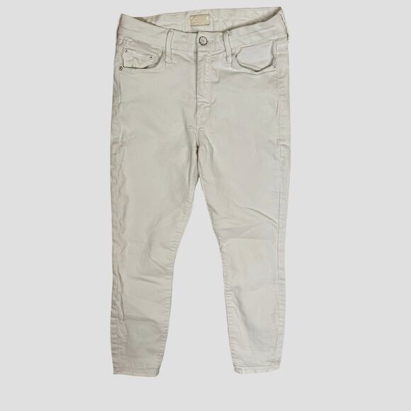 MOTHER Jeans The Looker Crop Jeans White Skinny 27 Fairest Of Them All - Picture 1 of 5